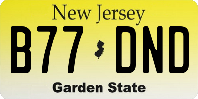 NJ license plate B77DND