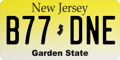 NJ license plate B77DNE
