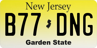 NJ license plate B77DNG