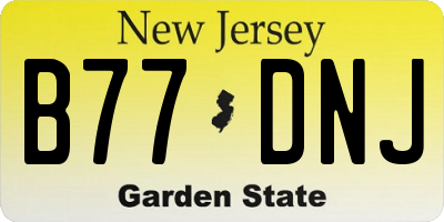 NJ license plate B77DNJ