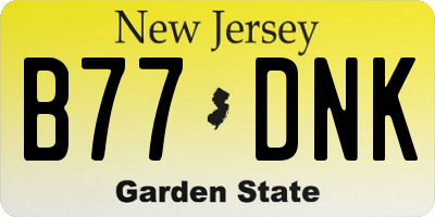 NJ license plate B77DNK