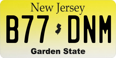 NJ license plate B77DNM
