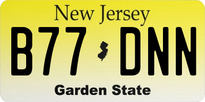 NJ license plate B77DNN