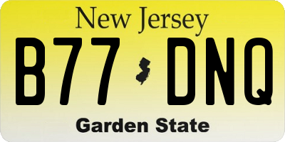 NJ license plate B77DNQ