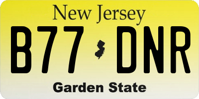 NJ license plate B77DNR