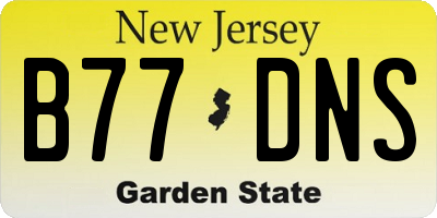 NJ license plate B77DNS