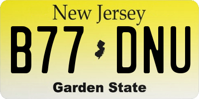 NJ license plate B77DNU