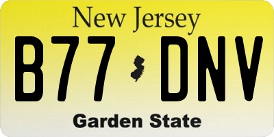 NJ license plate B77DNV