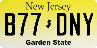 NJ license plate B77DNY