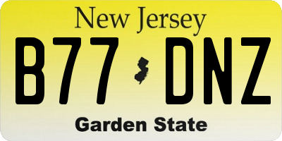 NJ license plate B77DNZ