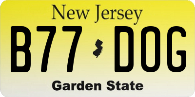 NJ license plate B77DOG