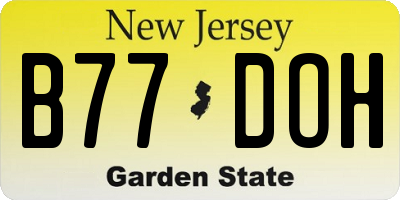 NJ license plate B77DOH