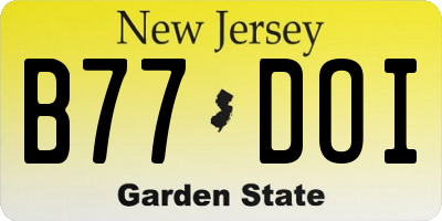 NJ license plate B77DOI