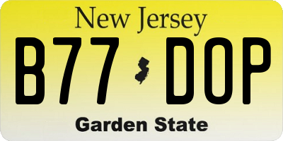 NJ license plate B77DOP