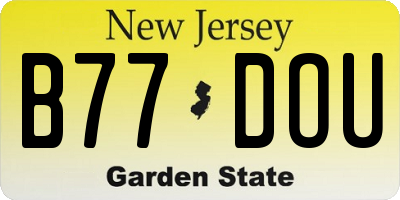 NJ license plate B77DOU