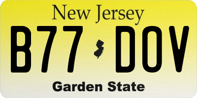 NJ license plate B77DOV