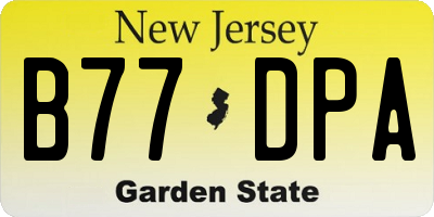 NJ license plate B77DPA