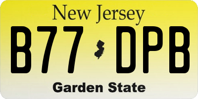 NJ license plate B77DPB