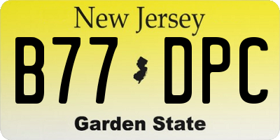 NJ license plate B77DPC