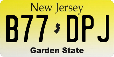 NJ license plate B77DPJ