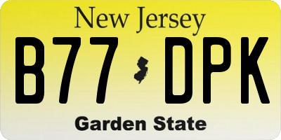 NJ license plate B77DPK
