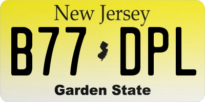 NJ license plate B77DPL