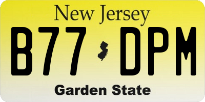 NJ license plate B77DPM