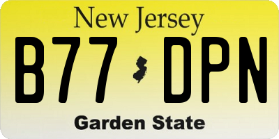 NJ license plate B77DPN