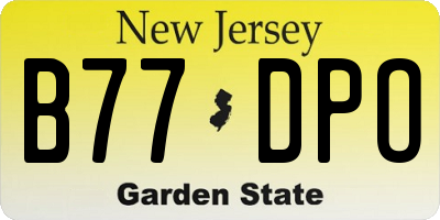 NJ license plate B77DPO