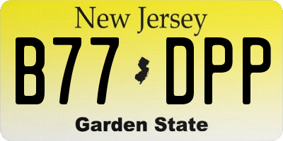 NJ license plate B77DPP