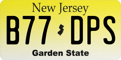 NJ license plate B77DPS