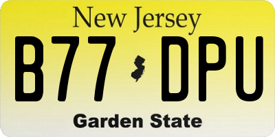 NJ license plate B77DPU