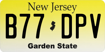 NJ license plate B77DPV