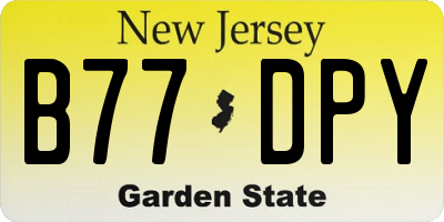 NJ license plate B77DPY