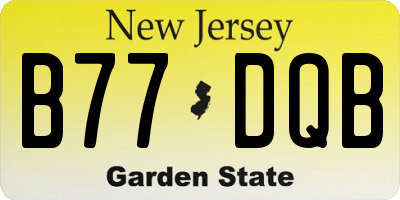 NJ license plate B77DQB