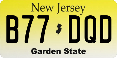 NJ license plate B77DQD