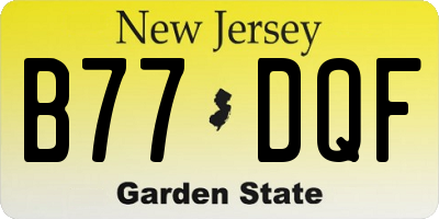 NJ license plate B77DQF