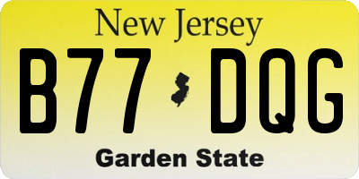 NJ license plate B77DQG