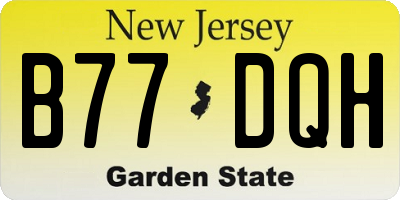 NJ license plate B77DQH