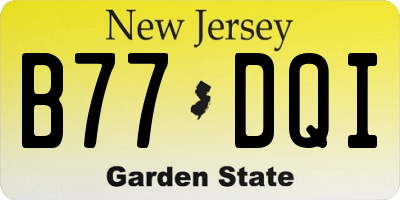 NJ license plate B77DQI