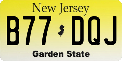 NJ license plate B77DQJ