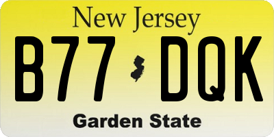 NJ license plate B77DQK