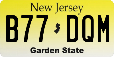 NJ license plate B77DQM