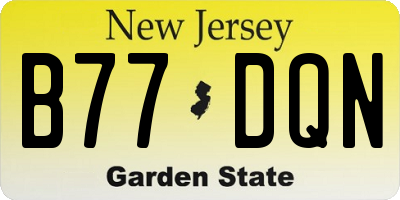 NJ license plate B77DQN
