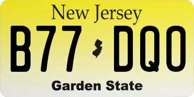 NJ license plate B77DQO