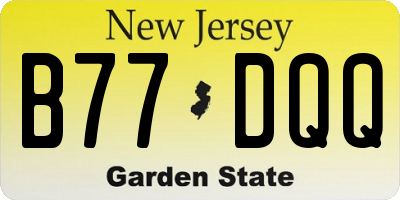 NJ license plate B77DQQ