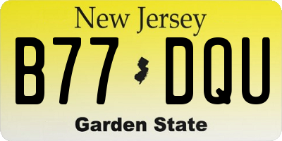 NJ license plate B77DQU