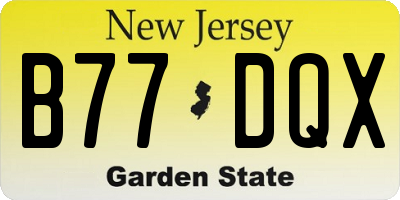 NJ license plate B77DQX