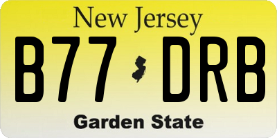 NJ license plate B77DRB