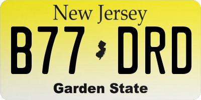 NJ license plate B77DRD